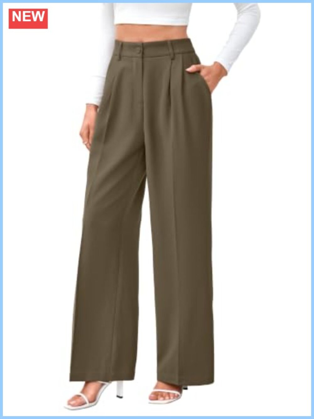 Wide Leg High Waist Work Pants Women Business Casual Slacks